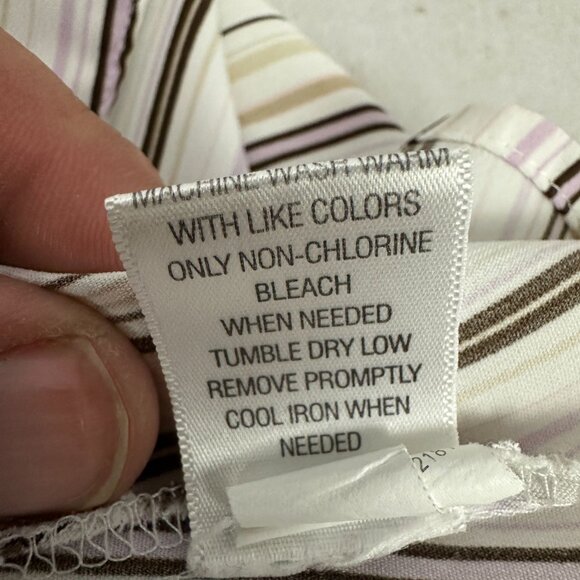 Croft & Barrow Womens 3X Button Down Short Sleeve Striped Shirt Stretch Relaxed - Picture 6 of 10